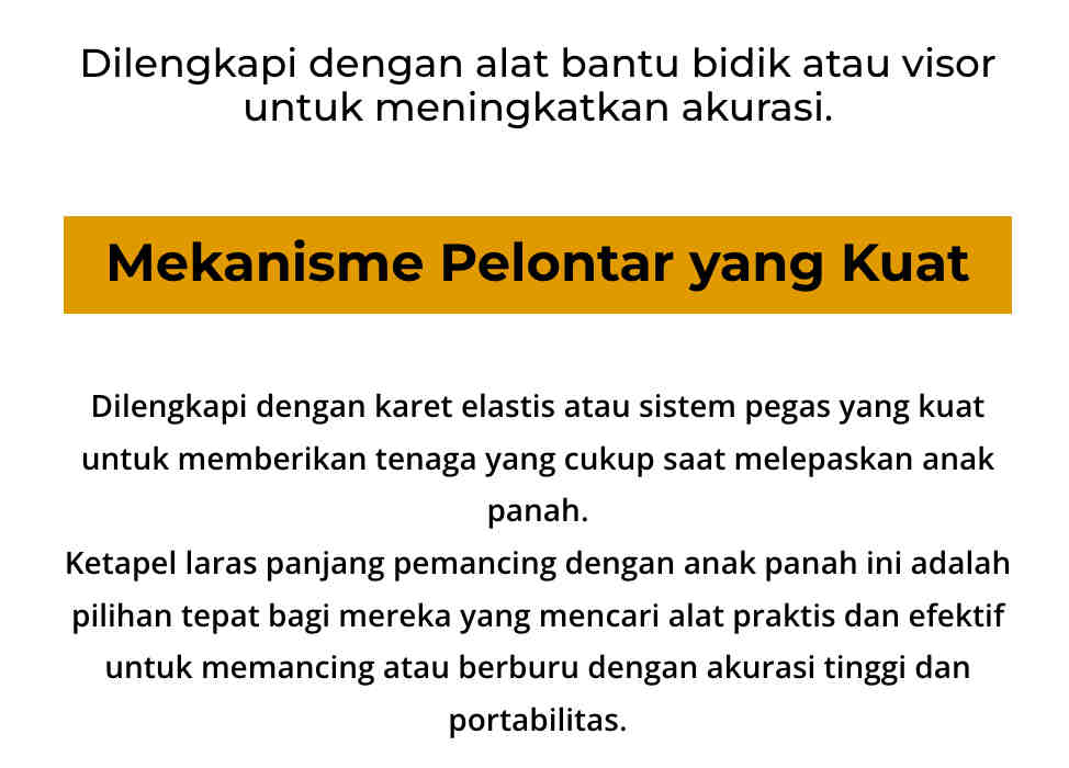VISSER Ketapel Laras Panjang Pemancing dengan Anak Panah - Alat Memancing Serbaguna